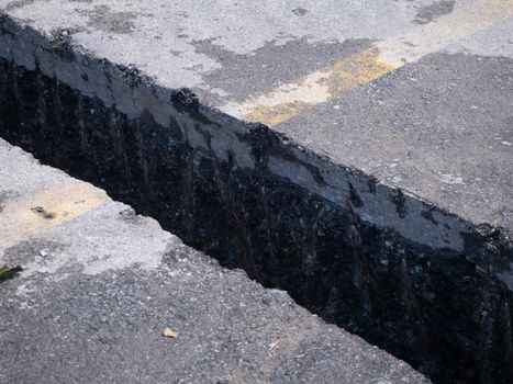 installing concrete drains on the side of the road