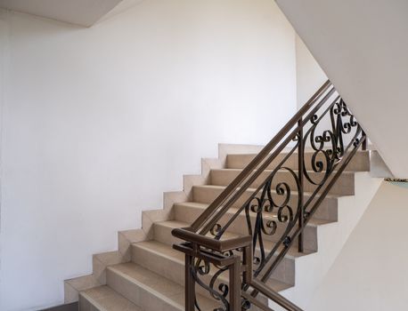 The Marble staircase with stairs in luxury hall