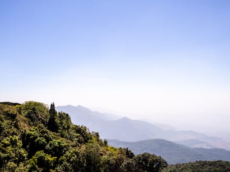 Big Mountain valley during sunrise. Natural summer landscape