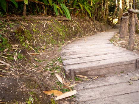 Old stone staircase, walkway steps on the mountain trail.