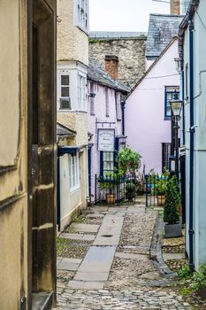 England Oxford Colorful High Street Houses on a quiet street in the city of Oxford