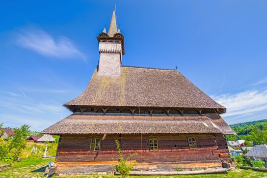 Representative wooden church in Maramures (Romania)  from Budesti, built in 1643 and listed by Unesco as World Heritage Site