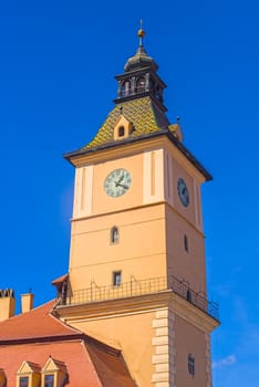 Clock Tower of Brasov Council in town square, Romania