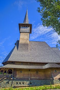 Wooden church of Barsana monastery in Maramures, Romania