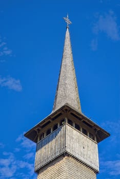 Wooden church of Barsana monastery in Maramures, Romania