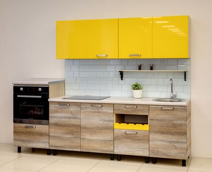 Fragment of a kitchen interior with drawers