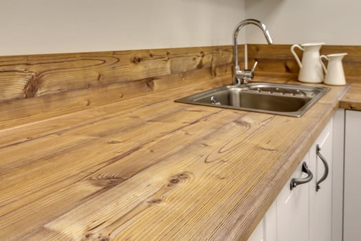 Fragment of a kitchen interior with drawers