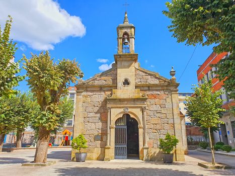 Porrino Chapel and city square in Galicia, Spain
