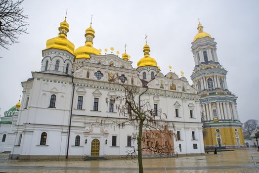 Great Pechersk Lavra of Kiev, cathedral and tower bell landmark in Ukraine