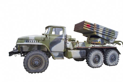 Grad - multiple rocket launcher, old russian military machine