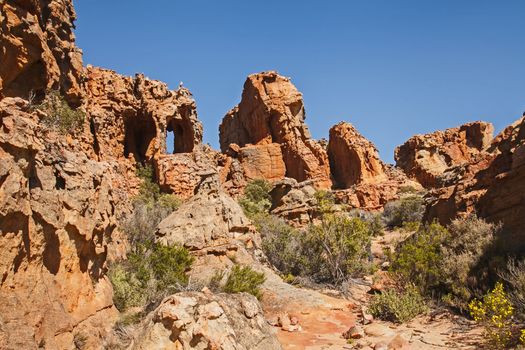 Interesting formations in the Table Mountain Sandstone of the Cederberg near the Stadsaal Caves. Western Cape. South Africa