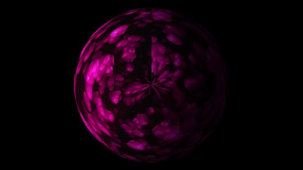Digital colorful sphere with lighting circles in space, modern computer generated background, 3D rendering