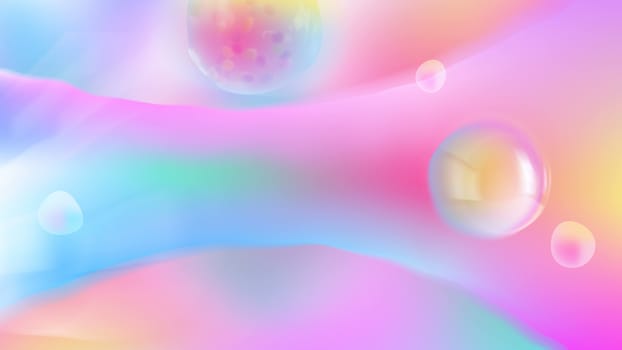 Gentle abstraction with beautiful light balls in the air, romantic or spring background, 3d rendering backdrop
