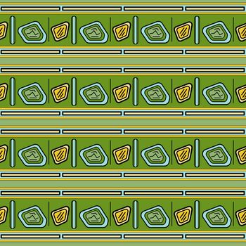 Seamless decorative pattern. ethnic endless background with ornamental decorative elements with traditional etnic motives, tribal geometric figures. Print for wrapping, background