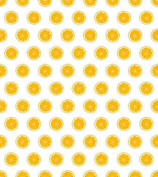 A page of orange slices isolated on a white background and seamless and conectable