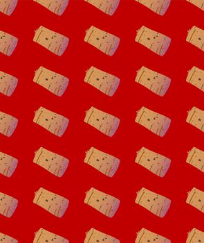 A typical red wine bottle cork as a seamless background pattern