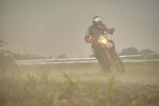 GAVELLO, ITALY 24 MARCH 2020: Enduro race in Countryside