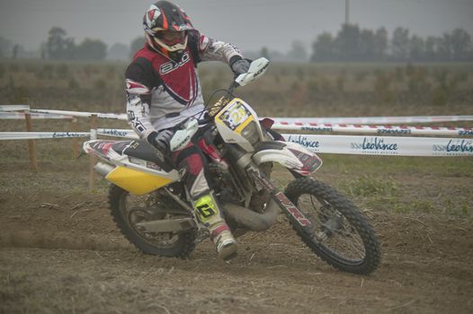 GAVELLO, ITALY 24 MARCH 2020: Enduro race in Countryside