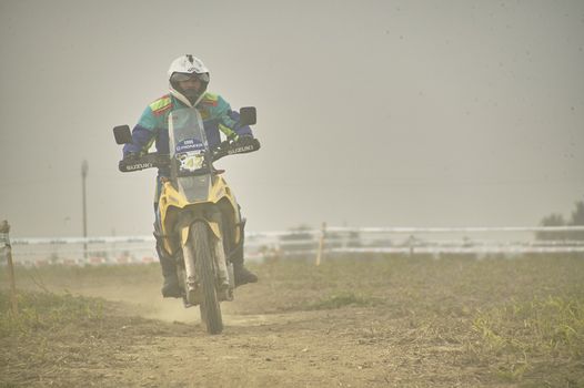 GAVELLO, ITALY 24 MARCH 2020: Enduro race in Countryside