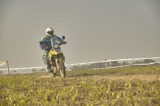 GAVELLO, ITALY 24 MARCH 2020: Enduro race in Countryside