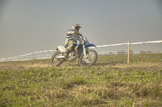 GAVELLO, ITALY 24 MARCH 2020: Enduro race in Countryside