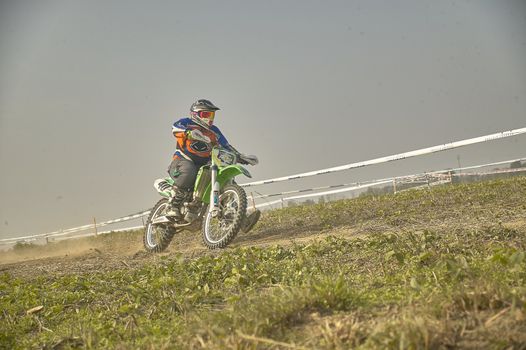 GAVELLO, ITALY 24 MARCH 2020: Enduro race in Countryside