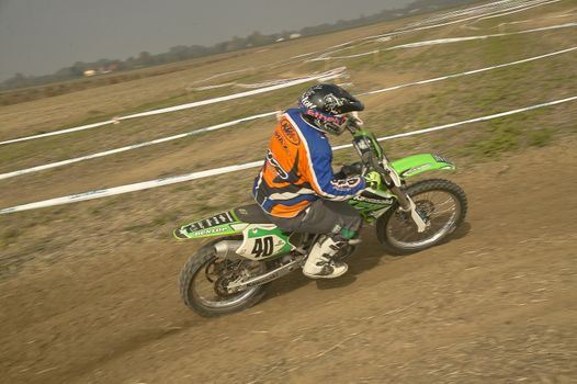 GAVELLO, ITALY 24 MARCH 2020: Enduro race in Countryside