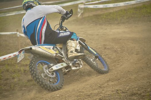 GAVELLO, ITALY 24 MARCH 2020: Enduro race in Countryside