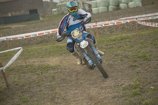 GAVELLO, ITALY 24 MARCH 2020: Enduro race in Countryside