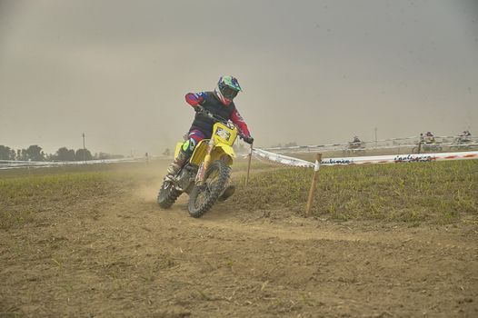 GAVELLO, ITALY 24 MARCH 2020: Enduro race in Countryside