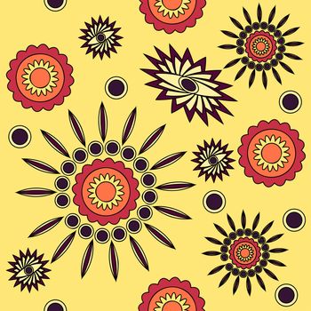 Vector Seamless Floral Pattern. Hand Drawn Texture with Flowers, Paisley Garden Style