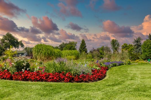 A well kept garden with lush green grass