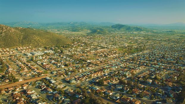 Aerial Flying Over California Suburbs. So Many Home in One Image.