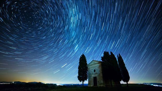 Fabulous Starry Sky. Time Lapse image. Beautiful Sky in nights.