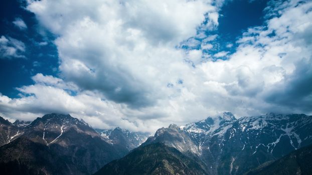 High mountain in morning time. Beautiful natural landscape