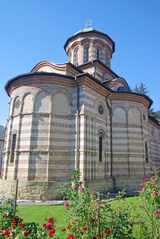 Historic church of Cozia orthodox monastery in Romania