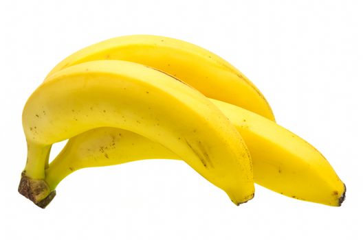 Close up of yellow banana over white