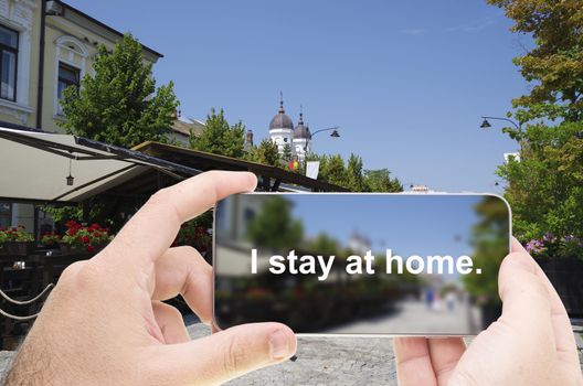 I stay at home campaign on mobile display