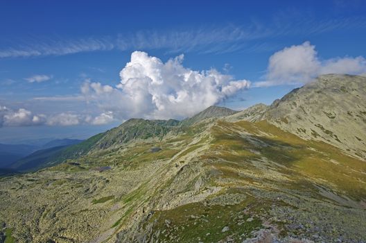 Summer alpine mountain in Romanian Carpathians, Retezat mountain
