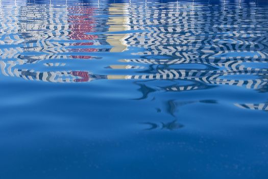 colorful reflections at a pool