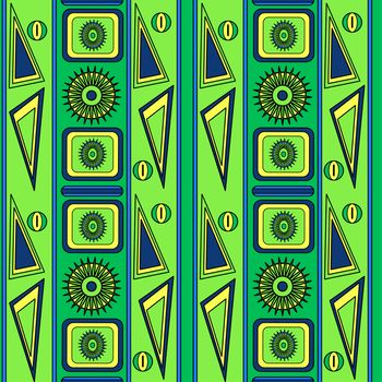 Seamless abstract ethnic pattern, tribal background. Seamless pattern can be used for wallpaper, web page background, others. Bright vector tribal texture.