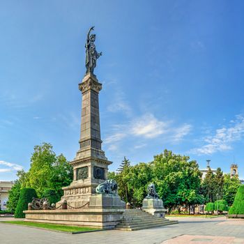 Ruse, Bulgaria - 07.26.2019. Freedom Monument in the city of Ruse, Bulgaria, on a sunny summer day