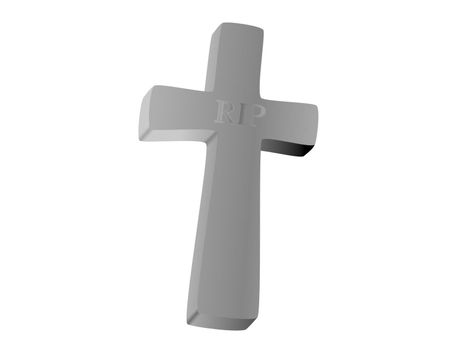 cross on clouds background and sky - 3D rendering
