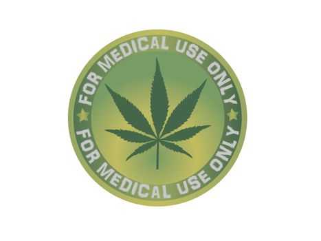 round medical green cannabis logo on white background - 3d rendering