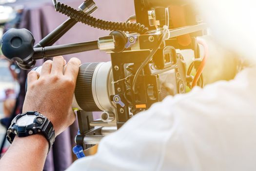 Professional camera equipment,Film production crew