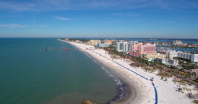 Aerial View For Beautiful beach.