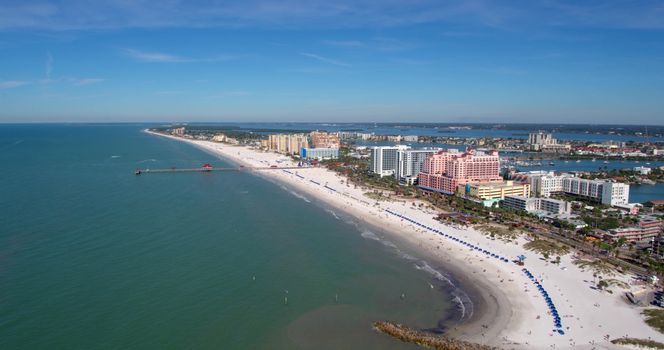 Aerial View For Beautiful beach.