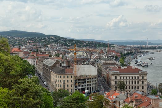 Budapest aerial view with residential building