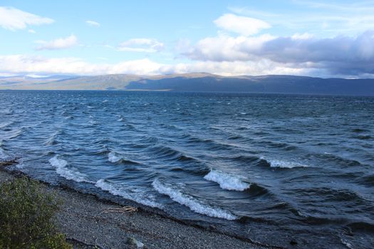 Close up of Tornetrask large lake, Abisko national park, northern Sweden