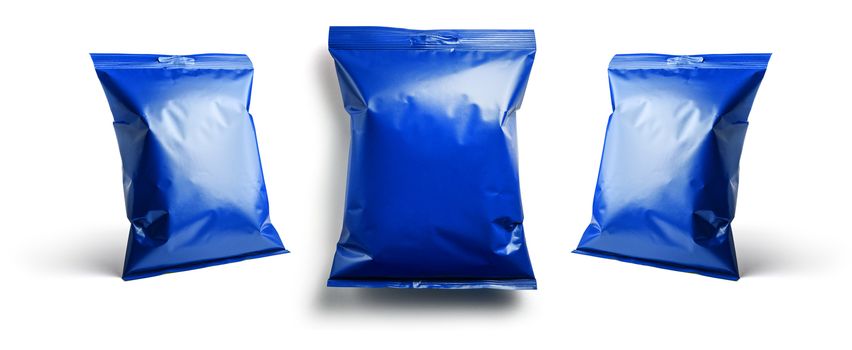 Blue packaging template for your design.